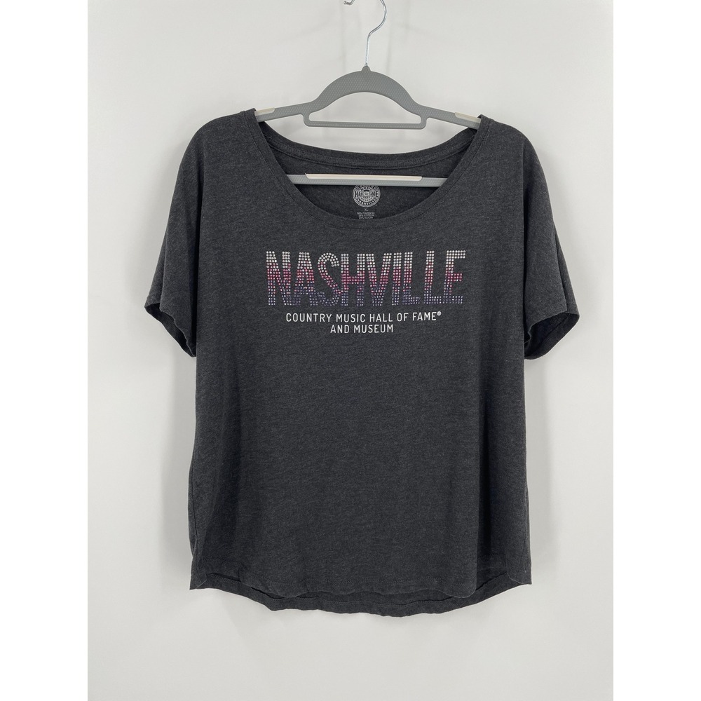 Nashville Country Music Hall of Fame Womens XL Drop Shoulder Scoop Neck T Shirt